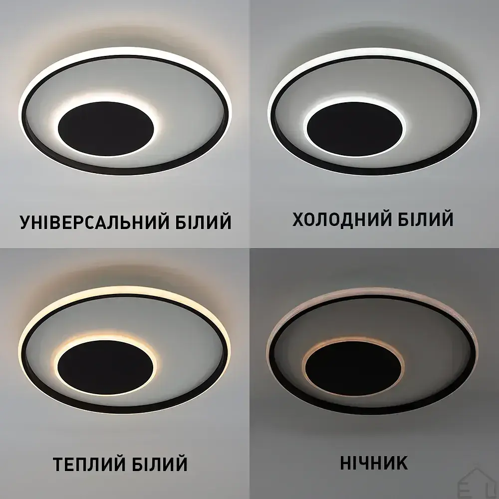Смарт люстра керована світлодіодна INFINITO R 60 Вт 472x54 мм Чорно-біла ESLLSE - фото 3