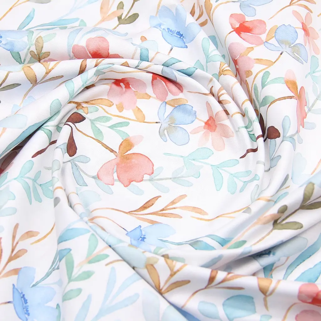 Сімейна постільна білизна ранфорс з простирадлом на резинці AQUARELLE FLOWERS CS1 COSAS (2200000066862) - фото 8