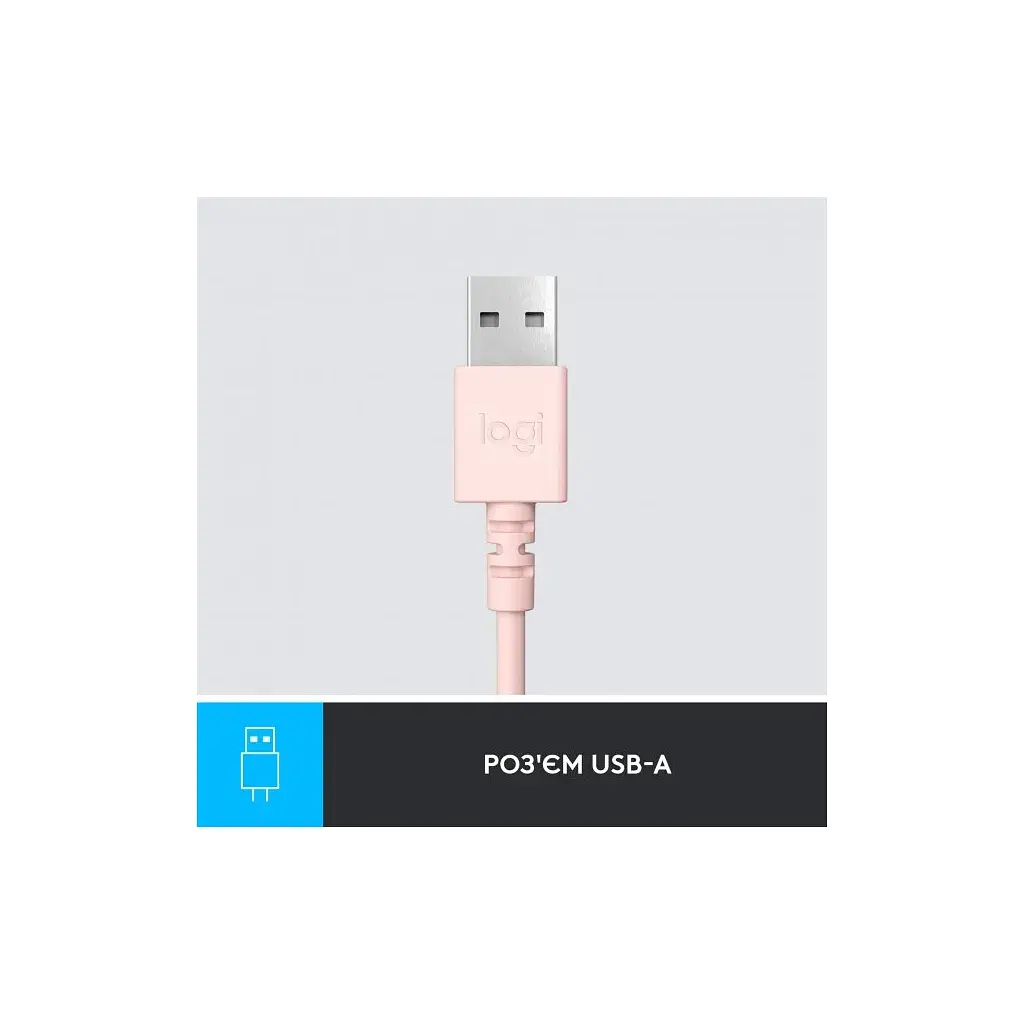Навушники Logitech H390 USB Rose (981-001281) - фото 5