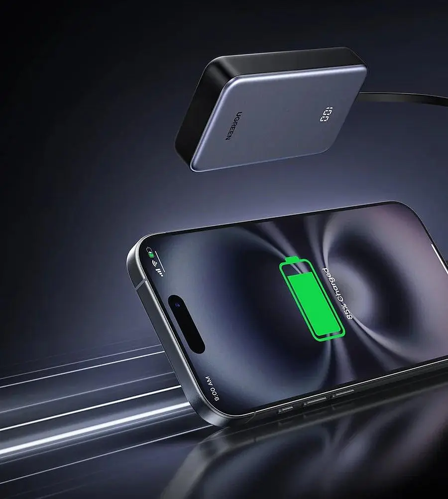 Повербанк Ugreen PB505 20000 mah 22.5 W з вбудованим кабелем Type-C LED дисплеєм та швидкою зарядкою - фото 4