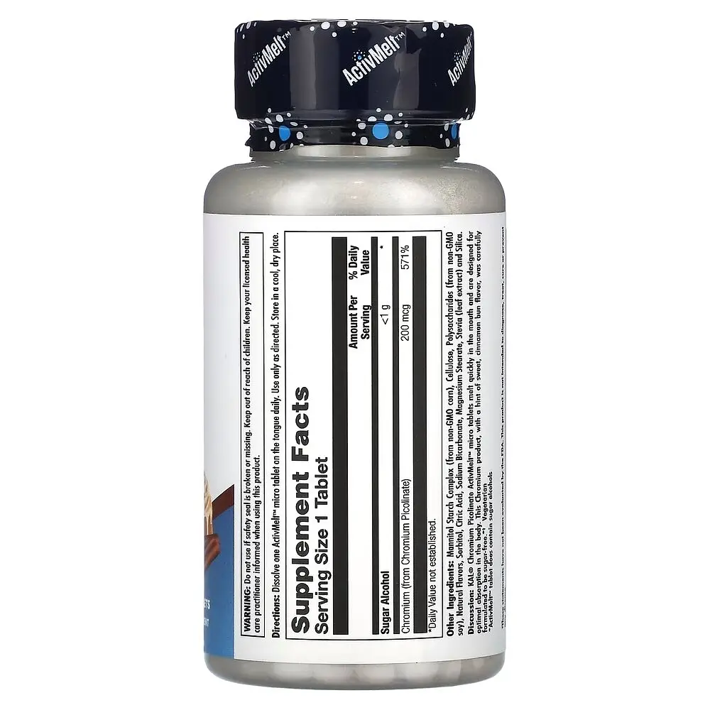 Витамины и минералы KAL Chromium Picolinate, 120 таблеток - фото 2