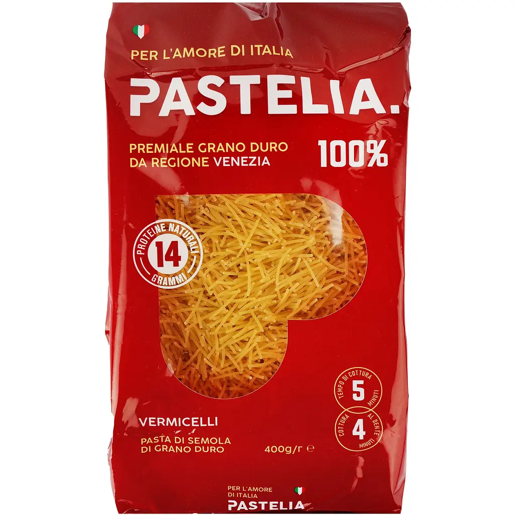 Набір макаронних виробів Pastelia Vermicelli 400 г + Cavatappi 400 г +  Fusilli 400 г + Пера 400 г - фото 2