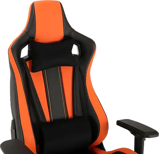 Геймерское кресло GT Racer черное с оранжевым (X-0715 Black/Orange) - фото 6