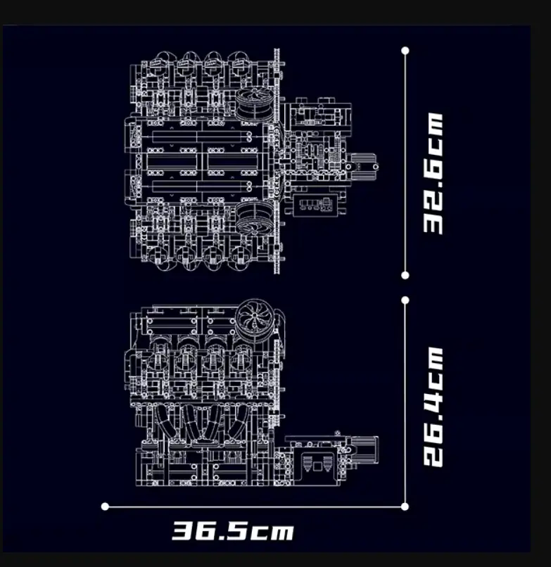 Конструктор двигун Mould King Technic Двигун V8  F488 для дітей та дорослих 2718 деталей  - фото 6