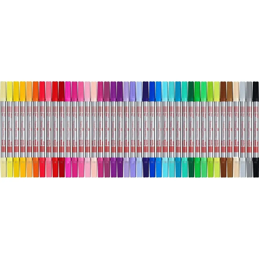 Фломастери Faber-Castell двосторонні Double-ended Fibre tip, 40 кольорів (32421) - фото 3