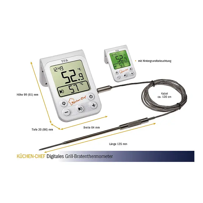 Термометр для барбекю цифровий TFA KÜCHEN-CHEF 14151002 - фото 3