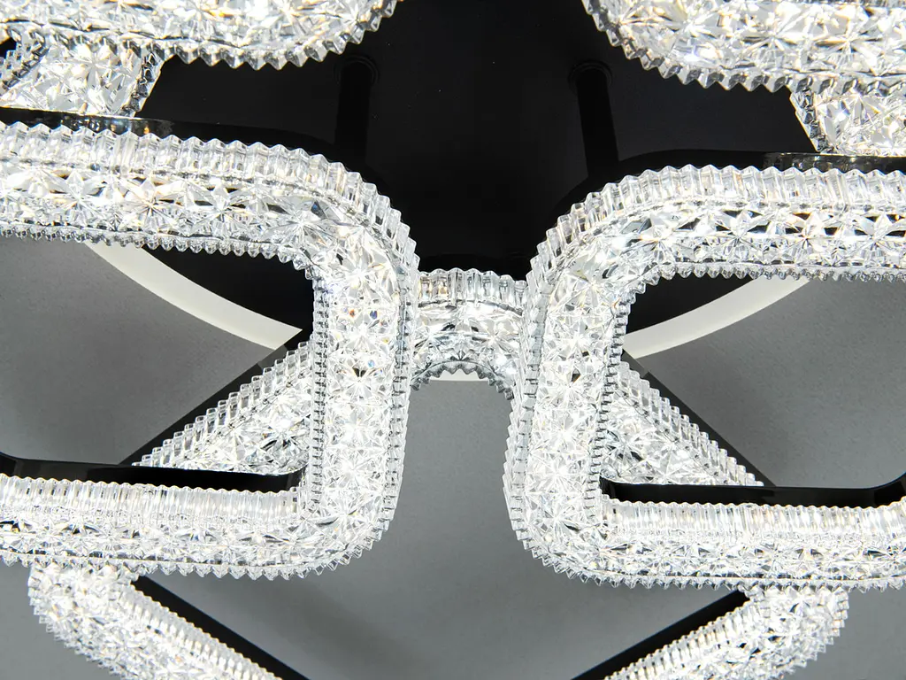 LED-люстра з кришталевими квадратами Diasha 5179/4+4BK 140W, 7700 lm - фото 4