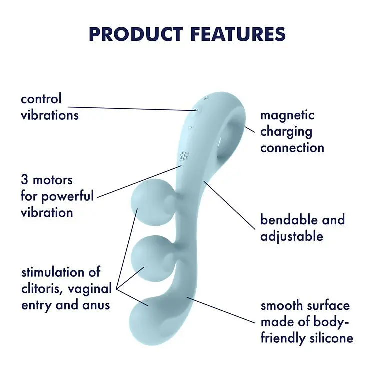 Універсальний вібратор Satisfyer Tri Ball 2, 3 мотори, гнеться - фото 8