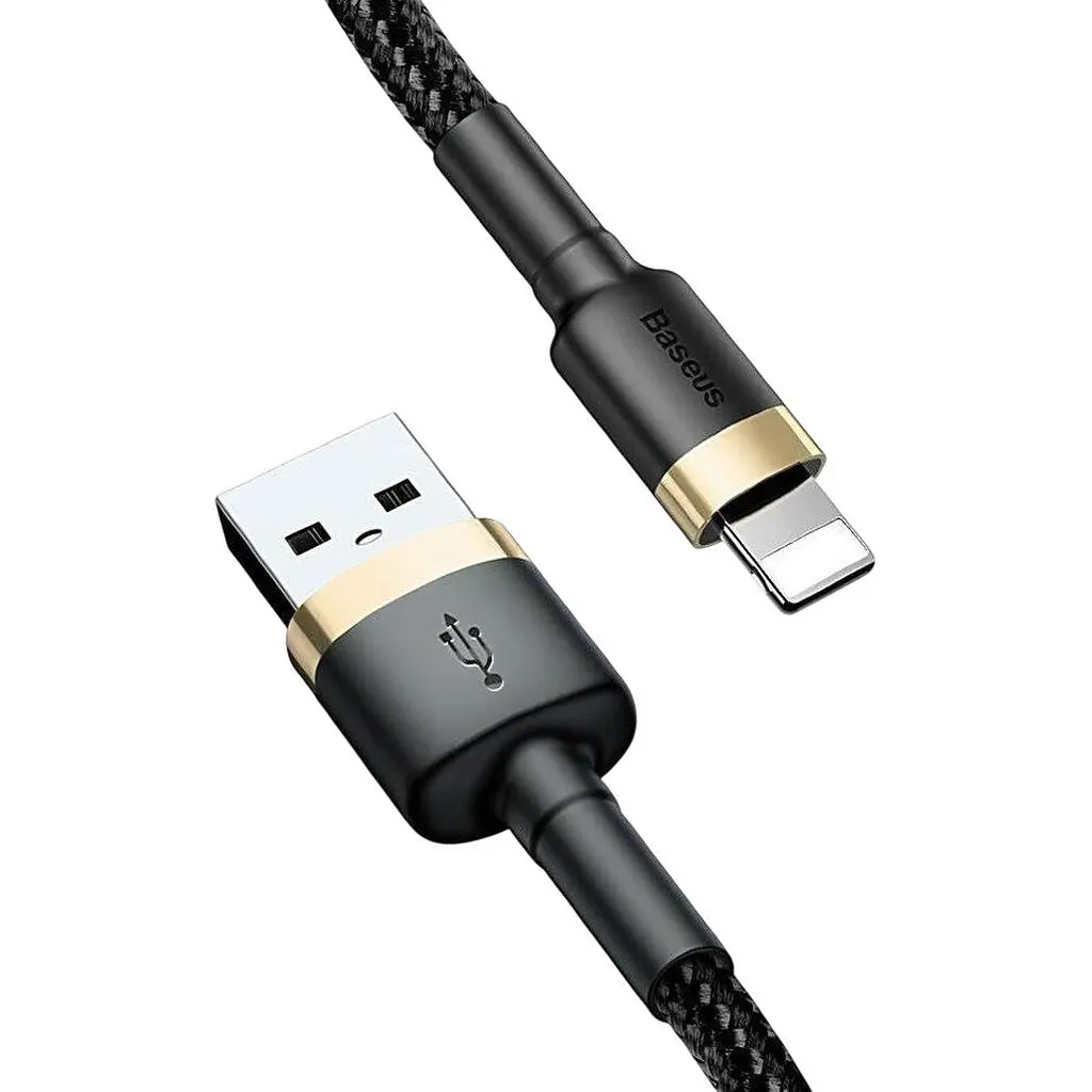 Кабель Baseus Cafule USB-A to Lightning 2m Black/Gold (CALKLF-CV1) [169521] - фото 5