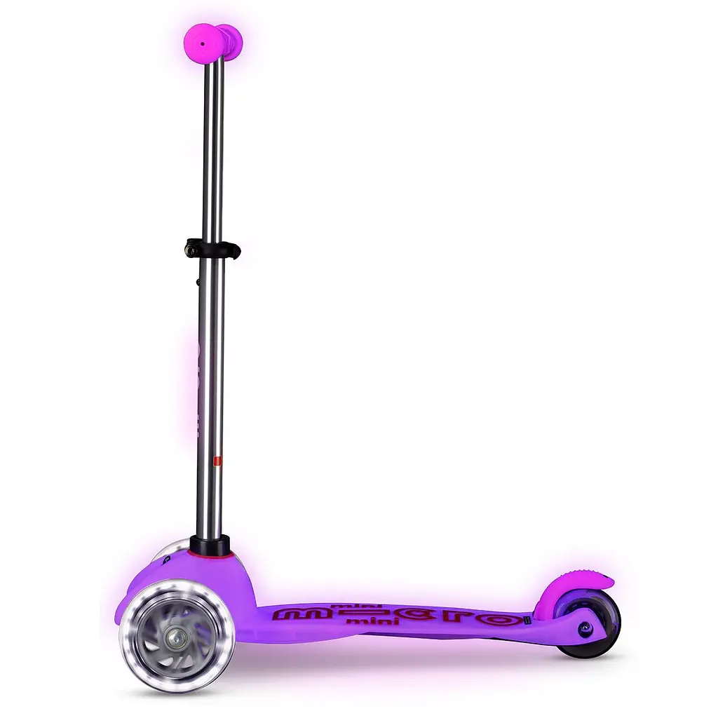 Самокат MICRO серії "Mini Deluxe Glow LED" – МОРОЗНИЙ РОЖЕВИЙ (до 50 kg, 3-х колісний, світло) Micro MMD217 - фото 4