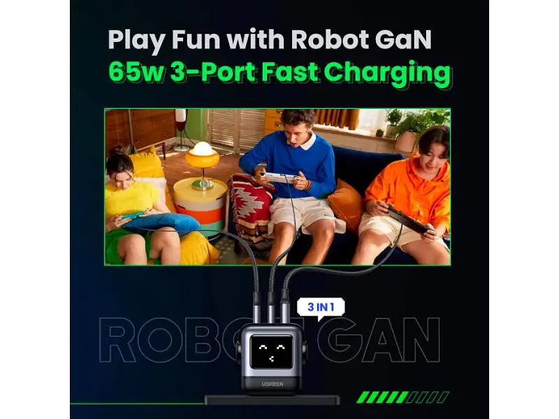 Мережевий зарядний пристрій UGREEN Nexode RG 65 W GaN Charger (25685B) - фото 7