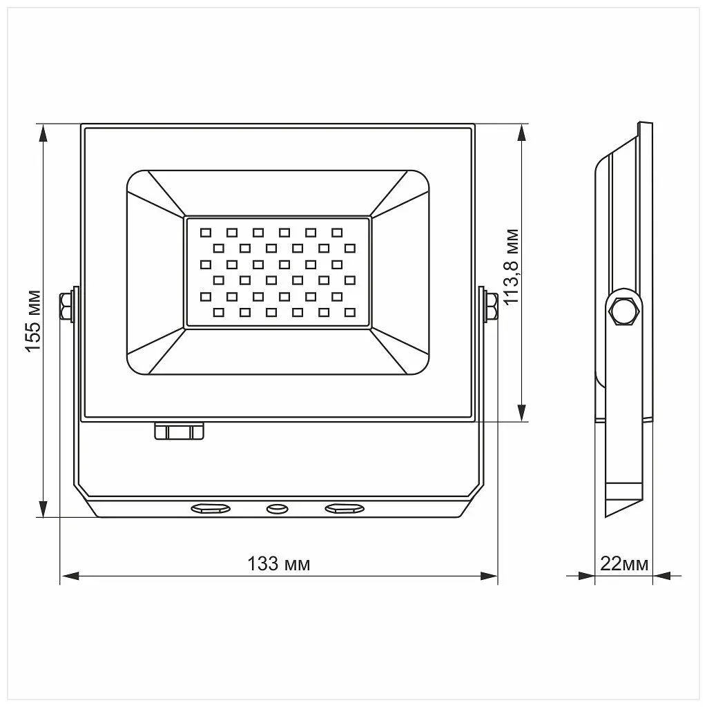 Прожектор TITANUM LED 30W 6000K TLF306 220V (TLF306) - фото 3