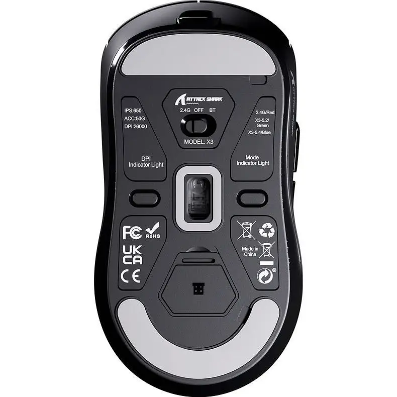 Миша Attack Shark X3 Wireless Black [137543] - фото 2