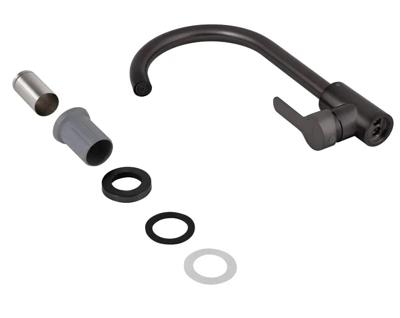 Змішувач для кухні Brinex Pure 015F U-образний Graphite BRIPUR015FGRP - фото 4