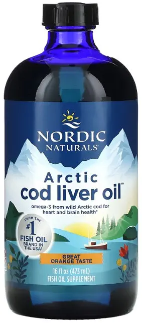 Риб'ячий жир з печінки тріски Nordic Naturals Cod Liver Oil 473 мл Апельсин