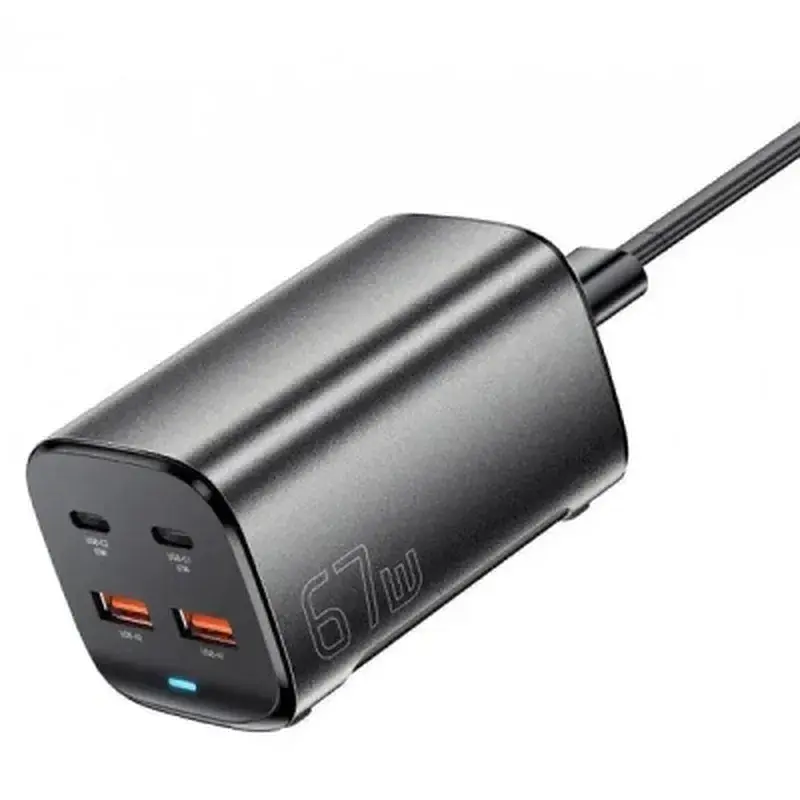 Зарядний пристрій Essager 2xUSB-C + 2xUSB 67W GaN (ECT2AC-JYB0G-Z) - фото 2