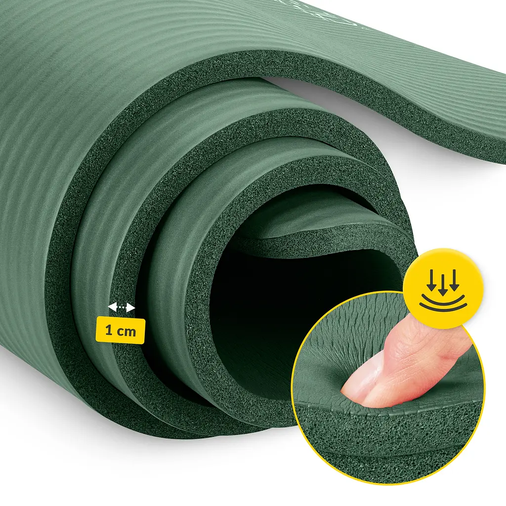 Килимок (мат) спортивний 4FIZJO NBR 180 x 60 x 1 см для йоги та фітнесу Navy Green (P-5905973406680) - фото 3