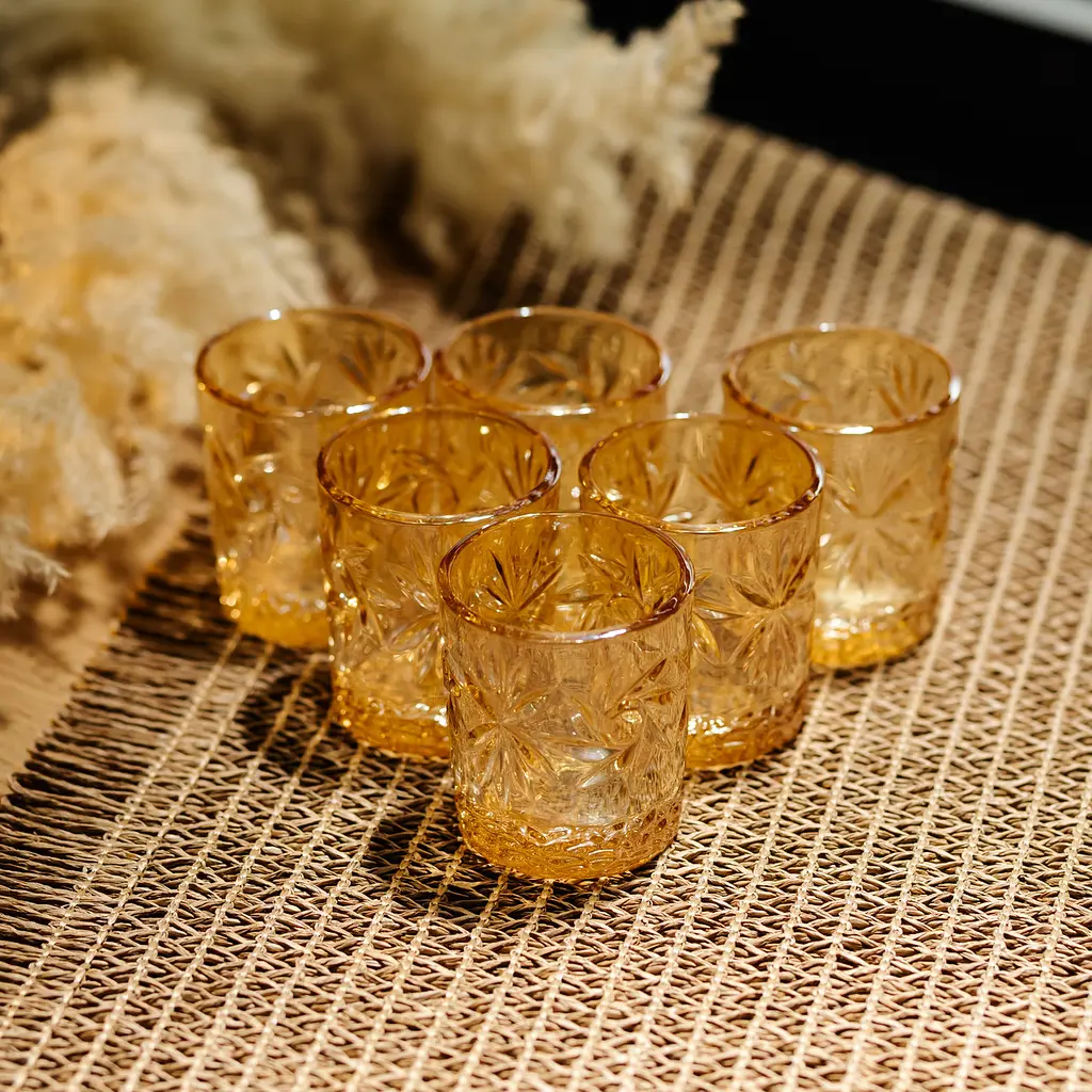 Набір чарок для віскі Yiwu Shot glass 6 штук по 75 мл коричневий склянки для міцних напоїв з товстими стінками HP-17-39 - фото 2