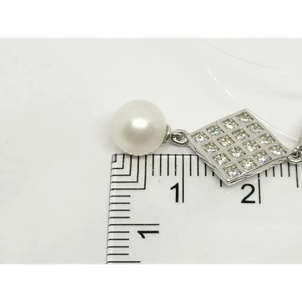 Срібна підвіска Qvaliz з перлами і фіанітами. П00126 - фото 5