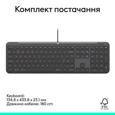 Клавіатура Logitech Signature Slim K620 for Business USB-C UA Graphite (920-013333) - фото 8