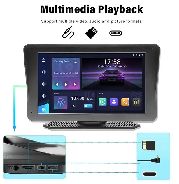 Портативный экран 7 дюймов с CarPlay XPRO 701W (44581-701W_1504) - фото 6