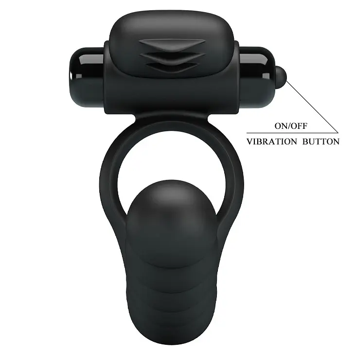 Насадка на пенис с вибрацией и эрекционным кольцом Pretty Love Hercules Penis Sheath III 15.3 см черный - фото 5