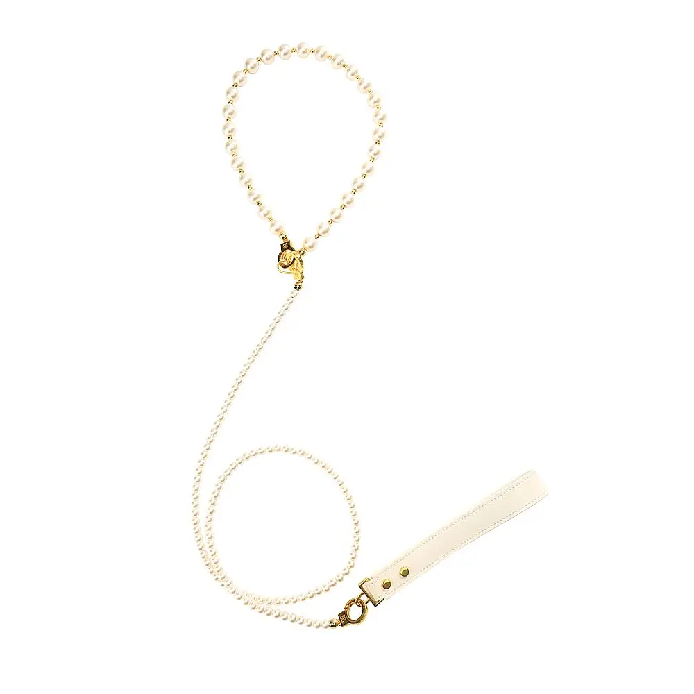 Перлинний нашийник з повідцем LOCKINK Pearl Collar & Leash Set - фото 2