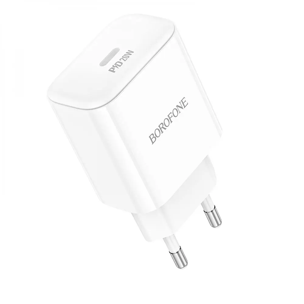 Мережевий зарядний пристрій Borofone BA81A Speedy Charger 1 Type-C PD20W 100-240V White (32969_2955228) - фото 5