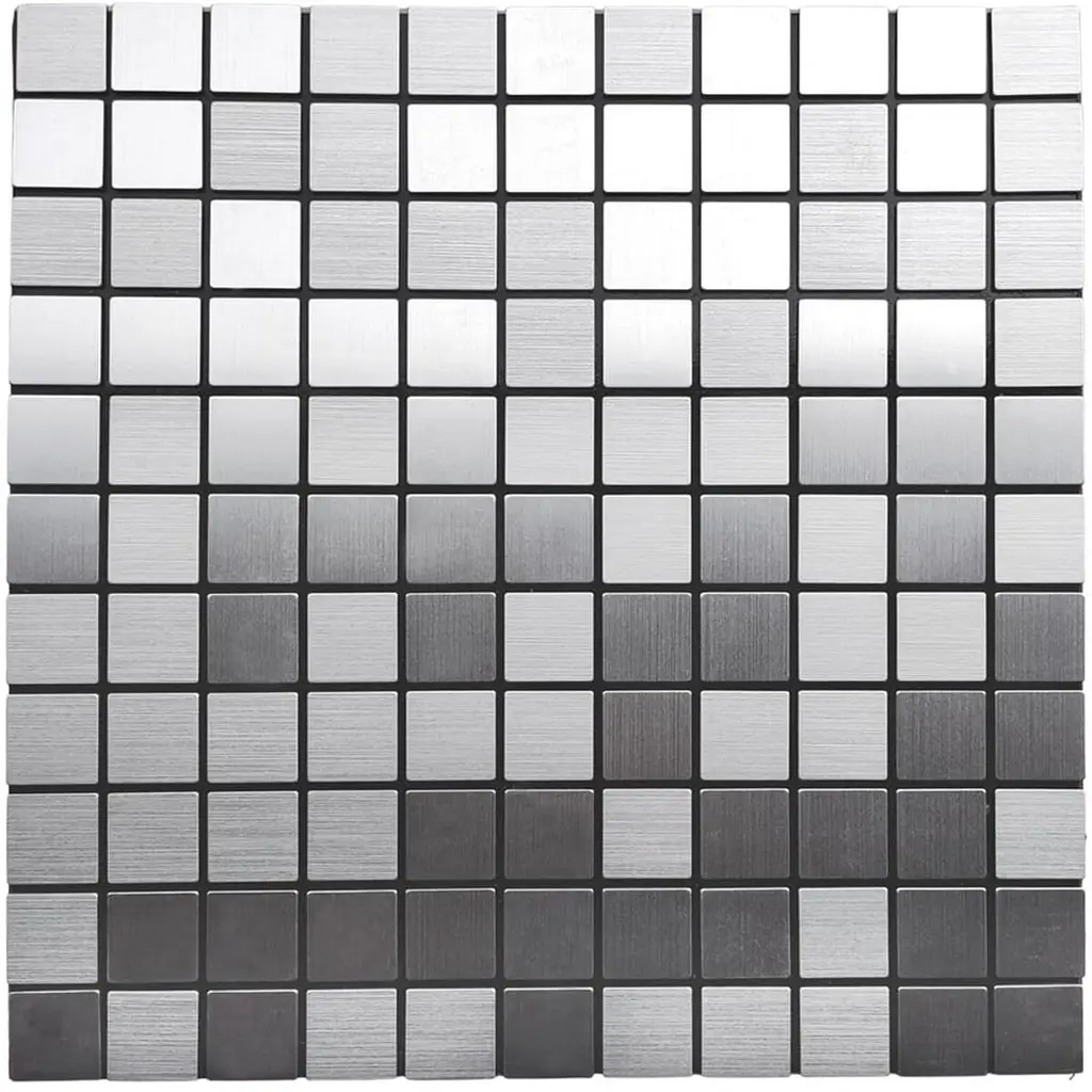 Самоклеюча панель під алюміній Sticker Wall SW-00001167 30x30смx3 мм Срібний