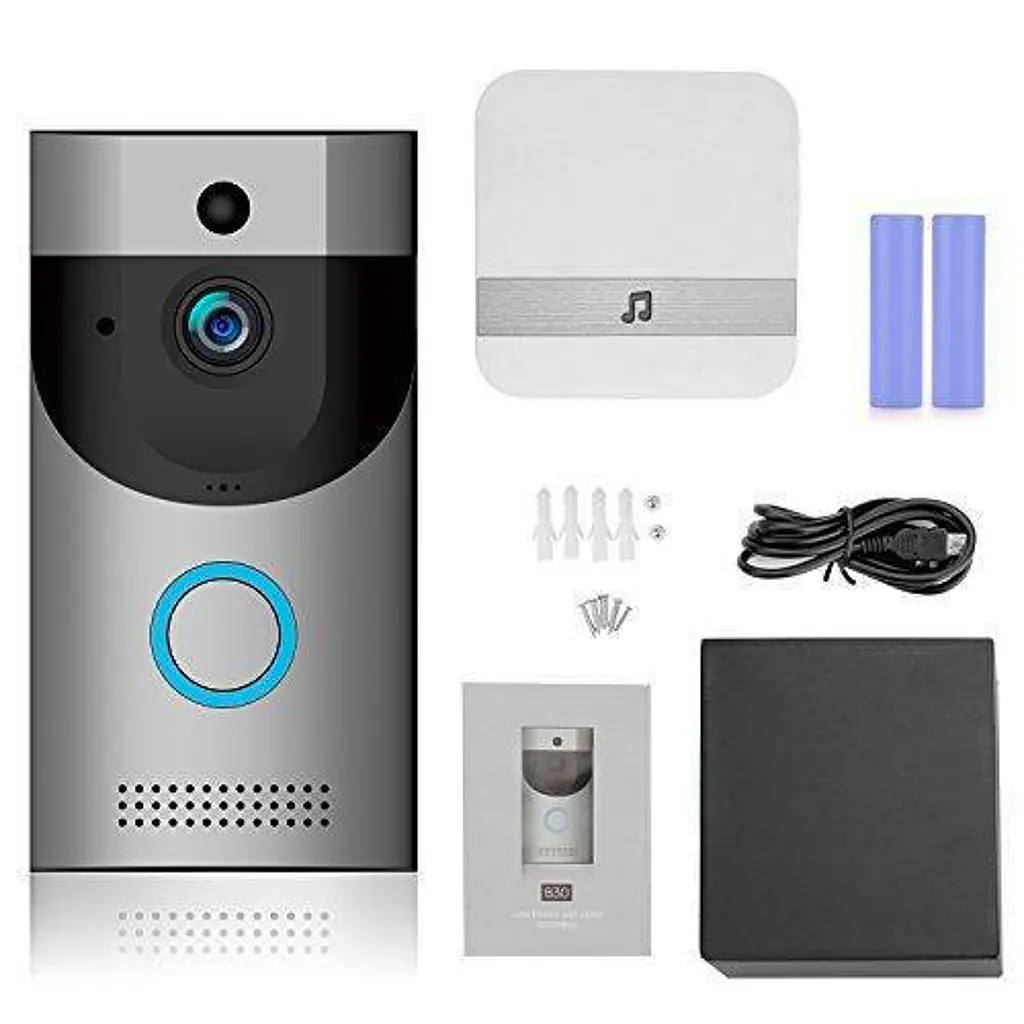Домофон із системою відеоспостереження Wi-Fi 720p відеодомофон із бездротовим дзвінком iOS та Android Smart Doorbell B30