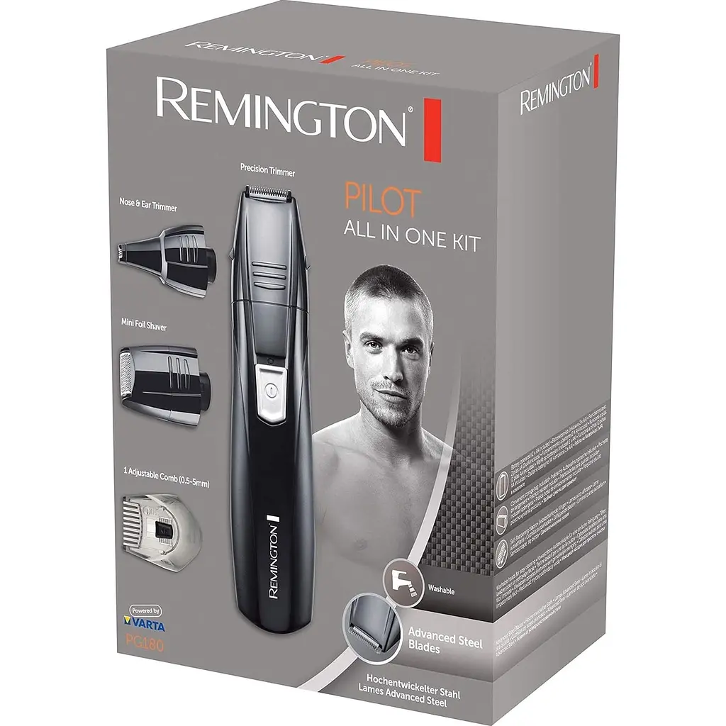 Тример Remington Pilot All In One Kit для бороди, вусів, носа та тіла чорний (PG180) - фото 5
