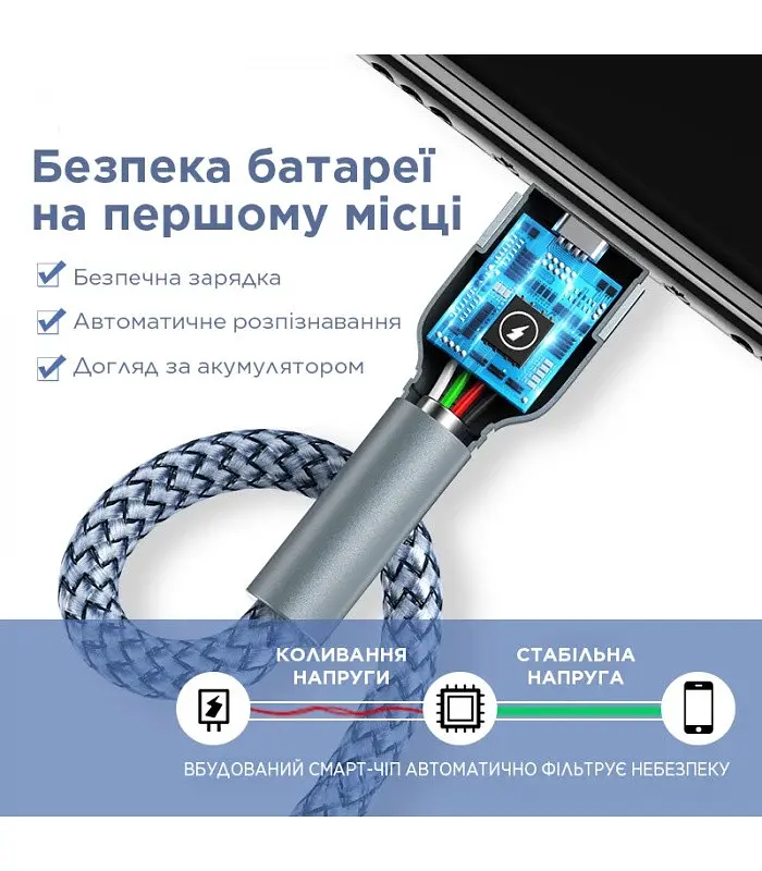 Кабель Remax Jany Series USB - micro USB, 1m Сріблястий (RC-124m) - фото 4