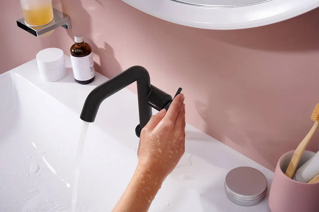 Змішувач для умивальника Hansgrohe Tecturis S CoolStart EcoSmart+ з донним клапаном matt black 73323670 - фото 2