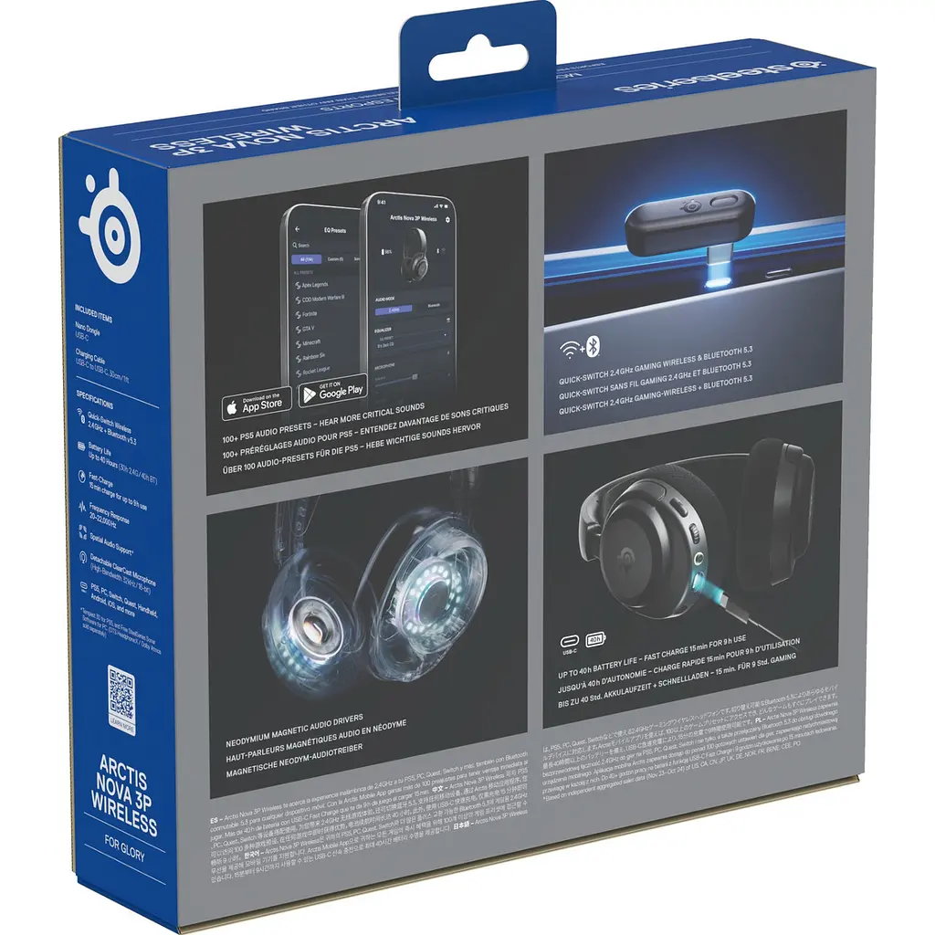 Ігрова гарнітура SteelSeries Arctis Nova 3P Wireless MultiPlatform Чорний - фото 6