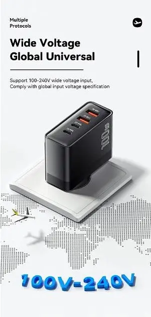 Зарядный адаптер блок Essager 100 W ES-CD37 2C+2U черный - фото 7