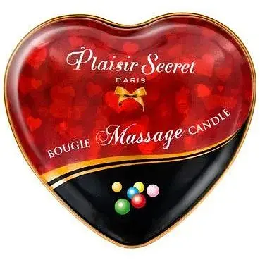 Масажна свічка-серце Plaisirs Secrets Bubble Gum (35 мл) - фото 2