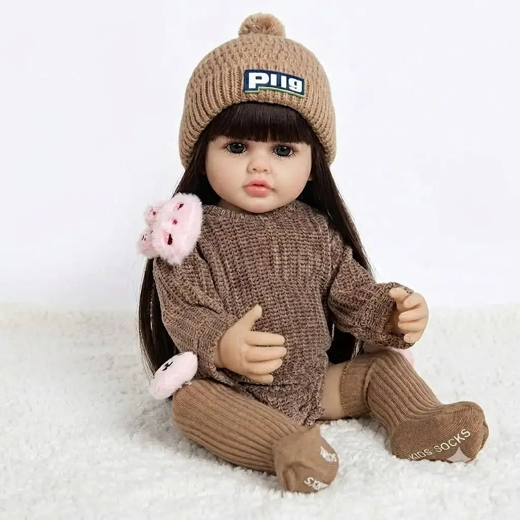 Реалістична Кукла Реборн 55 см повністю вінілова Doll Reborn Baby К0100212 - фото 7