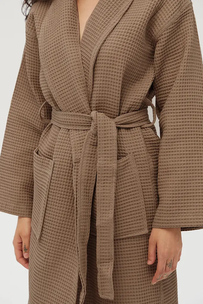 Халат Lotus Home - Waffle cappuccino S - фото 3