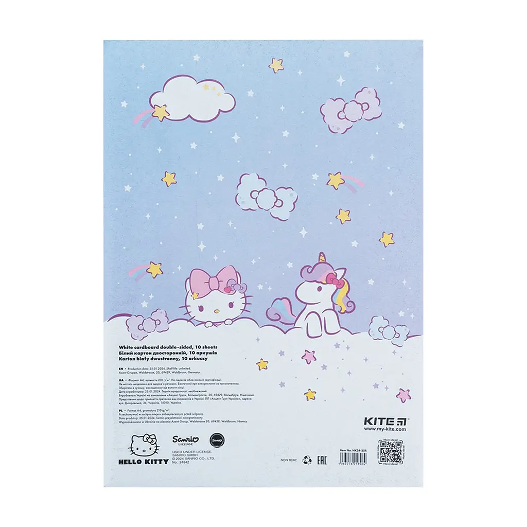 Білий картон Kite A4 Hello Kitty 10 аркушів (HK24-254) - фото 4