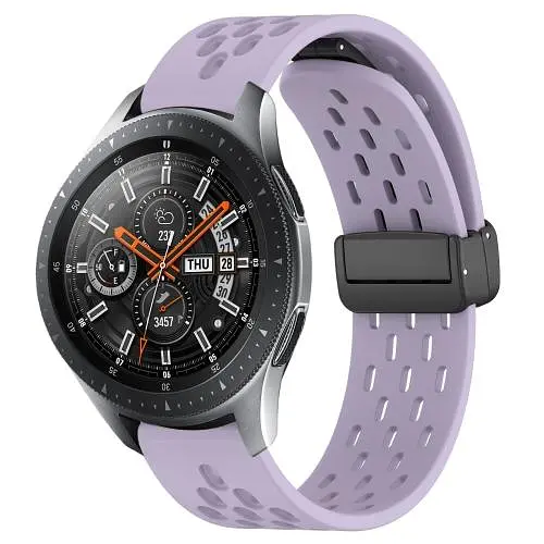 Універсальний ремінець із магнітною застібкою Universal 20 mm Silicone Samsung/Amazfit/Huawei Elegant Purple - фото 2