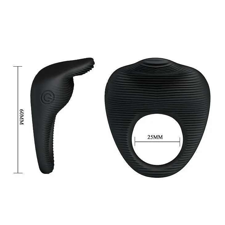 Ерекційне кільце Pretty Love Thimble Vibrating Cock Ring 6 см чорний - фото 5