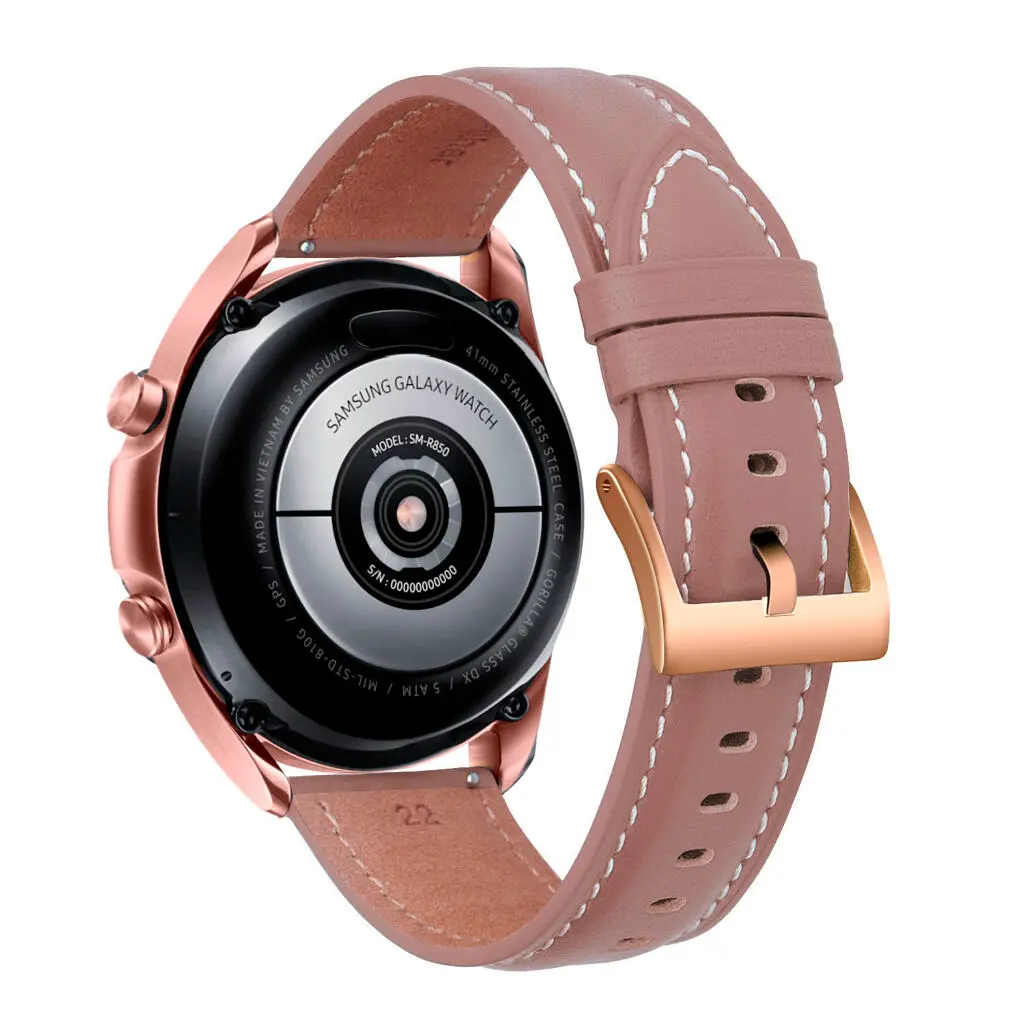 Ремешок для Samsung Galaxy Watch 5 Pro - коричнево-розовый Watchbands Standart ширина крепления 20мм размер L кожаный (WB5896173) - фото 2