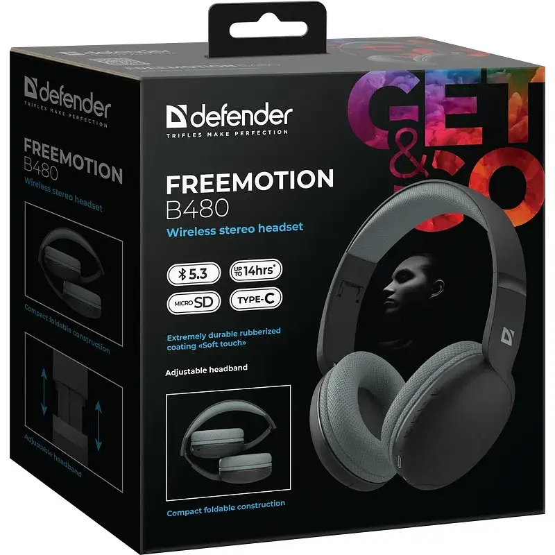Навушники бездротові Defender FreeMotion B480 Bluetooth, чорна - фото 9