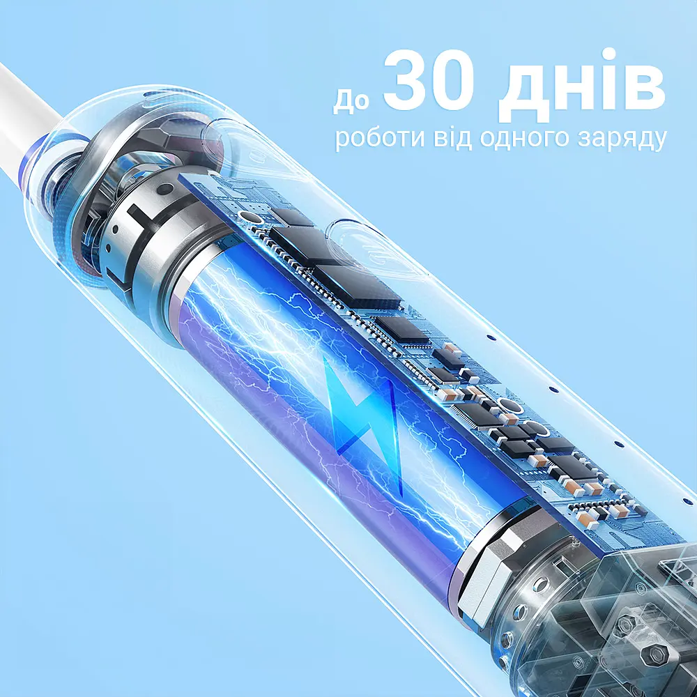 Електрична зубна щітка обертаюча з футляром Bitvae R2 8 насадок White - фото 5