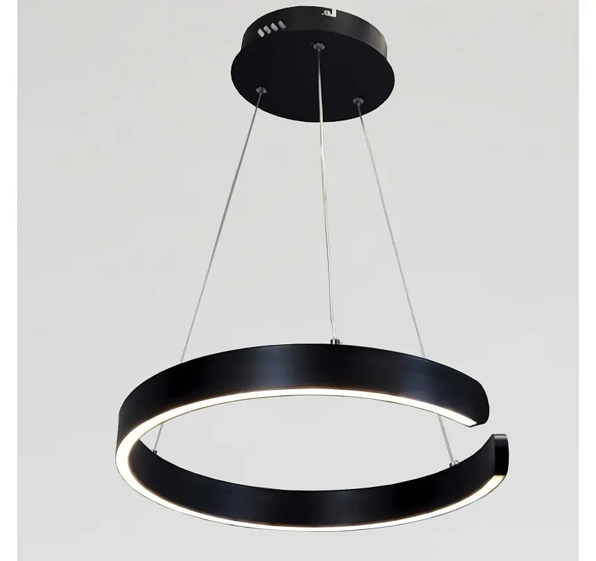 Світлодіодна підвісна люстра Artlight 2462/400BK із розімкненим чорним кільцем, 30W - фото 4