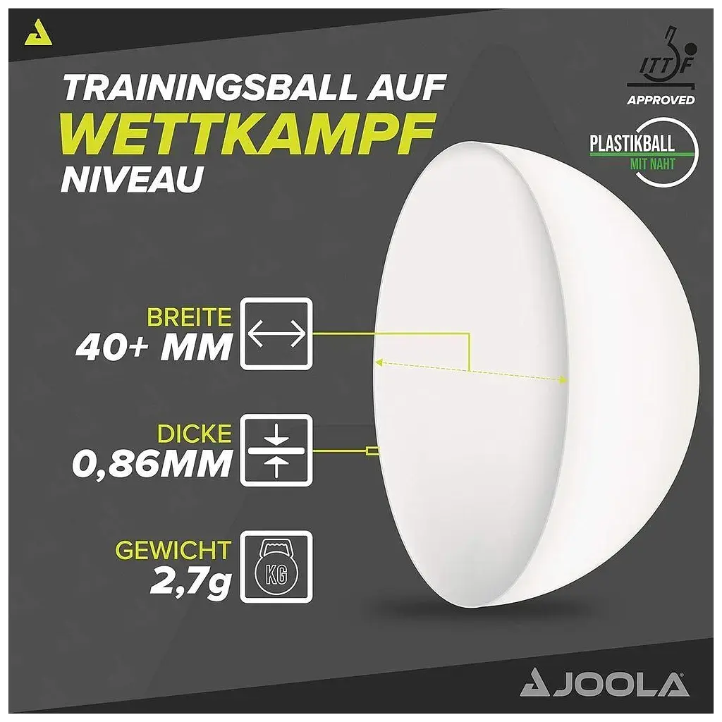 М'ячик для настільного тенісу Joola Magic ABS 40+ White 144 шт. (44217) (932156) - фото 3
