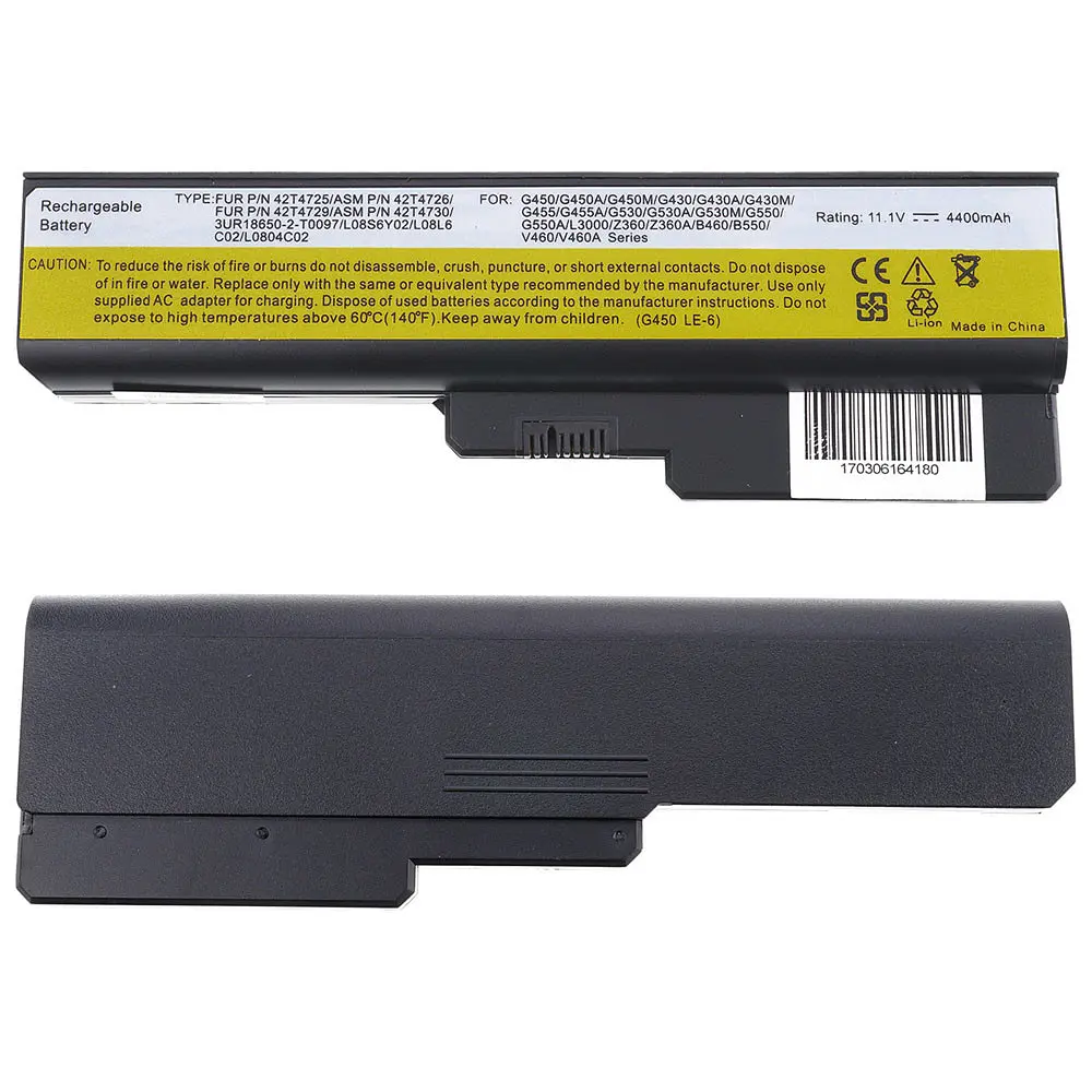 Батарея для ноутбука Lenovo 42T4585 (B460 B550 G430 G450 G530 G550 G555 N500 IdeaPad: V460 Y430 Z360) 11.1V 4400mAh - фото 2