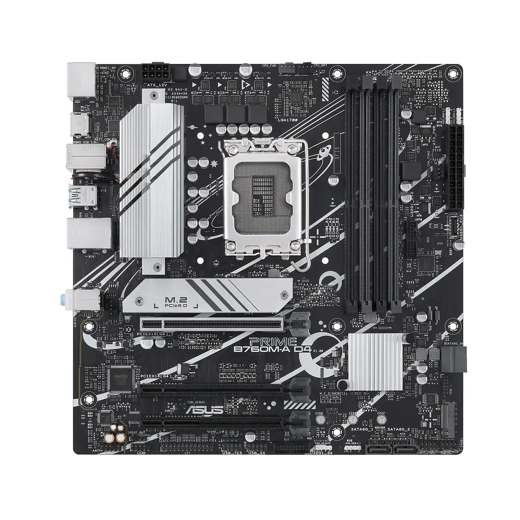 ASUS Материнська плата PRIME B760M-A D4-CSM s1700 B760 4xDDR4 M.2 HDMI DP mATX CSM