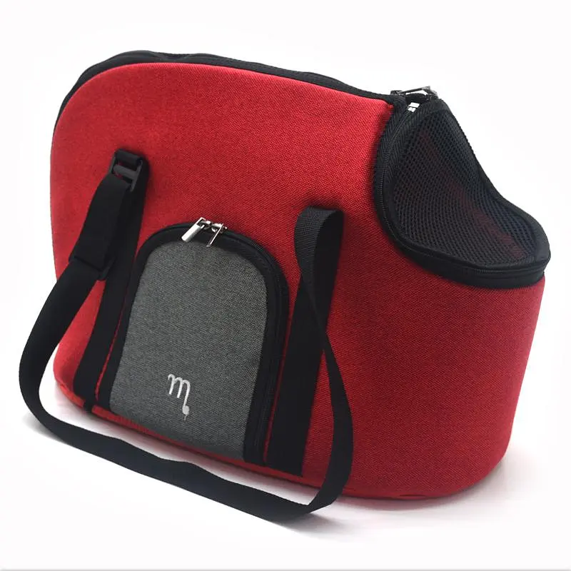 Сумка переноска Zoo-hunt Магнус для кошек и малых пород собак №2 27х47х35 см красная - фото 3