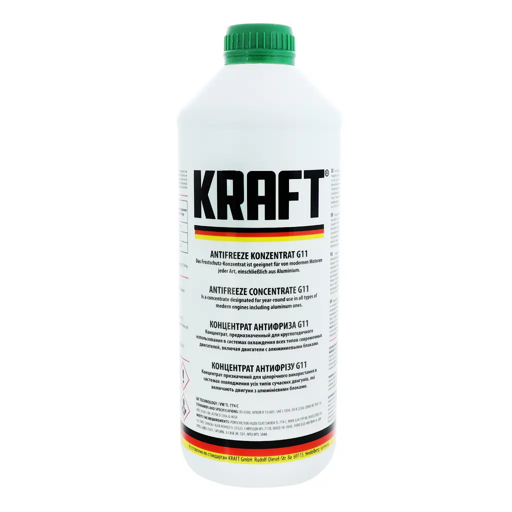 Концентрат антифризу Kraft G11, 1.5 л зелений - фото 2